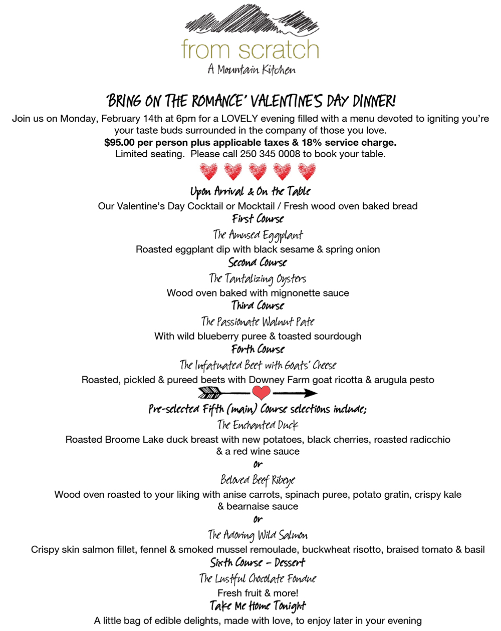 from scratch valentines dinner menu 2022